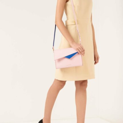 Pink Saffiano Leather Cross Body - Designer Stacy Chan