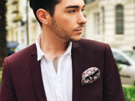 Mens silk pocket square made in italy