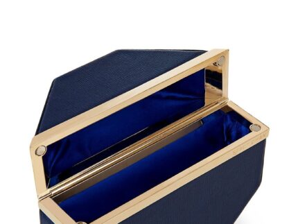 Unique Navy Blue Octagon Clutch Bag
