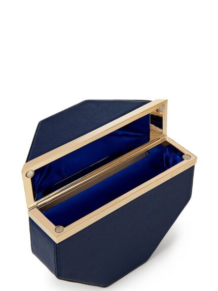 Unique Navy Blue Octagon Clutch Bag