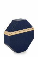 Unique Navy Blue Octagon Clutch Bag