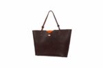 Brown Saffiano Leather Tote Bag Handbag Designer Stacy Chan
