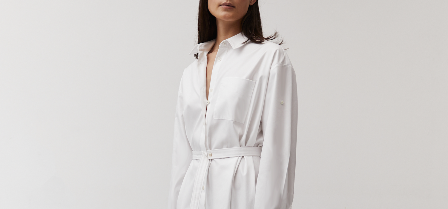 Made in London, organic cotton white Shirt Dress - The Array