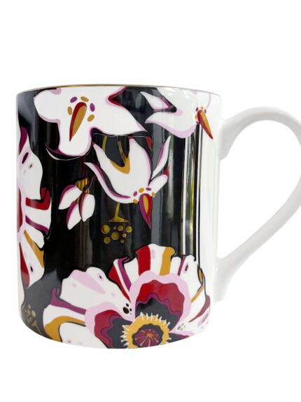 House of Hopstock Fine Bone China Mug with 22ct Gold 'Deadly Bloom - Drama' £26