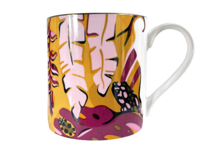 House of Hopstock Fine Bone China Mug with 22ct Gold 'Tropicana - Flame' £26
