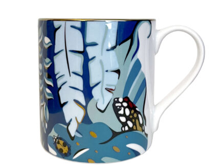 House of Hopstock Fine Bone China Mug with 22ct Gold 'Winter Palm' £26