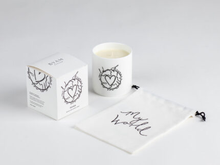 Monochrome bone china candle from BYAM
