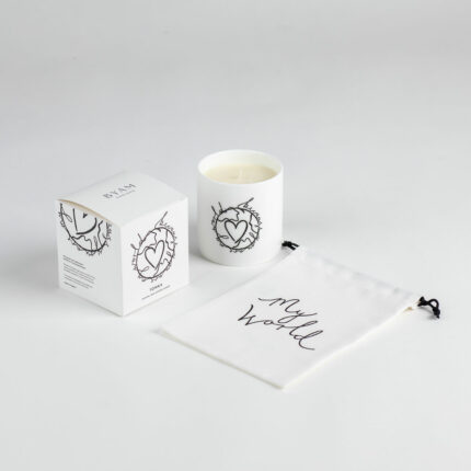 Monochrome bone china candle from BYAM