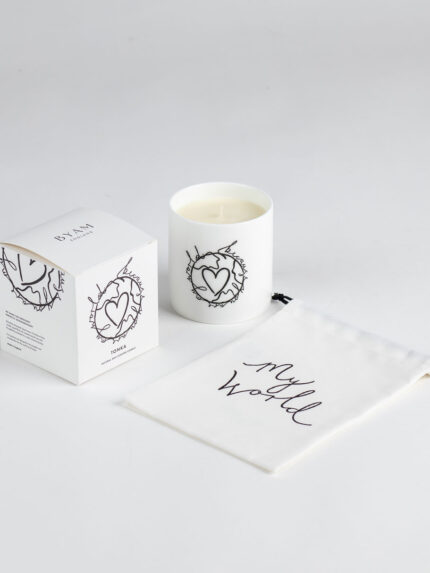 Monochrome bone china candle from BYAM