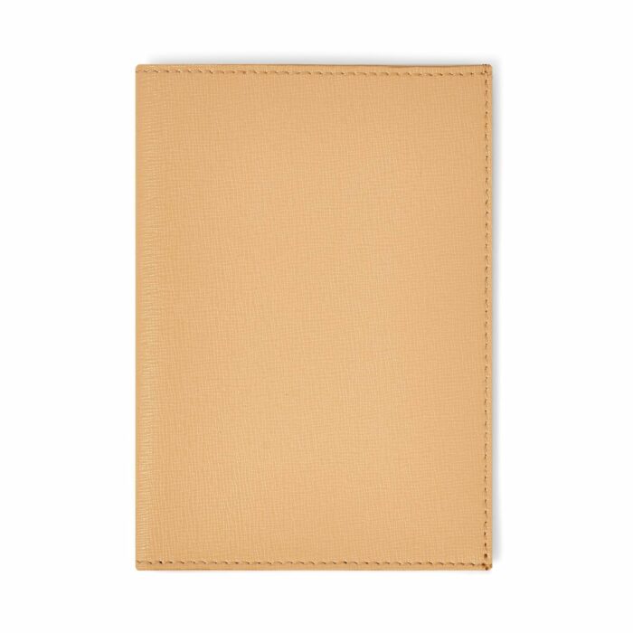 Nude beige Leather Passport Holder Travel Wallet - Italian leather