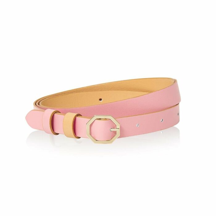 Nude & Pink Leather Belt Reversible - Italian Leather