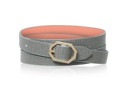 Grey Leather Bracelet Reversible - Italian Leather