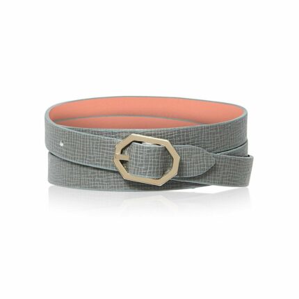 Grey Leather Bracelet Reversible - Italian Leather