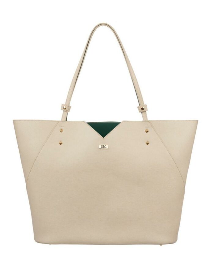 White Saffiano Leather Tote Bag Handbag Designer Stacy Chan