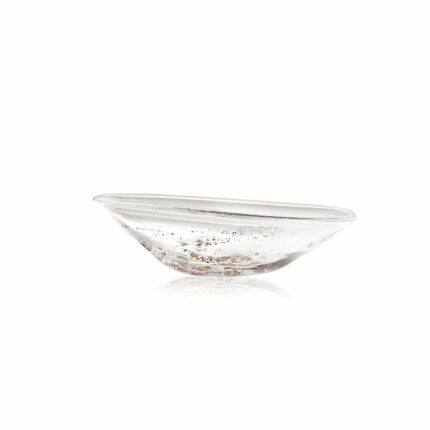 Molten 1090 FLECK handblown glass trinket bowl gold side view