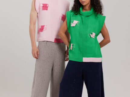 Pink & Green Cashmere Tops - Unisex - Valentina Karellas