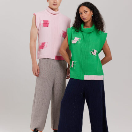 Pink & Green Cashmere Tops - Unisex - Valentina Karellas