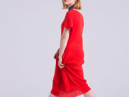 Orange knit cotton dress - Valentina Karellas