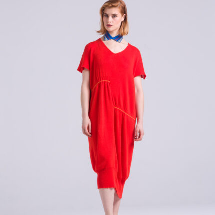 Orange knit cotton dress - Valentina Karellas