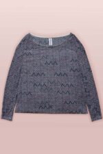 Asmuss Zig Zag A-line Long Sleeve Limited Edition T-shirt laying flat