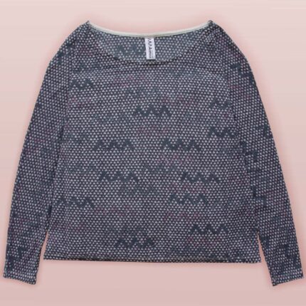 Asmuss Zig Zag A-line Long Sleeve Limited Edition T-shirt laying flat