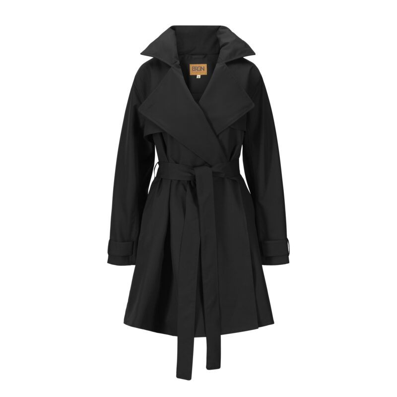 BRGN Yr'en Rain Trench Coat in New Black