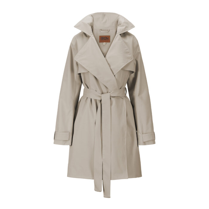 BRGN Yr'en Rain Trench Coat in Sand