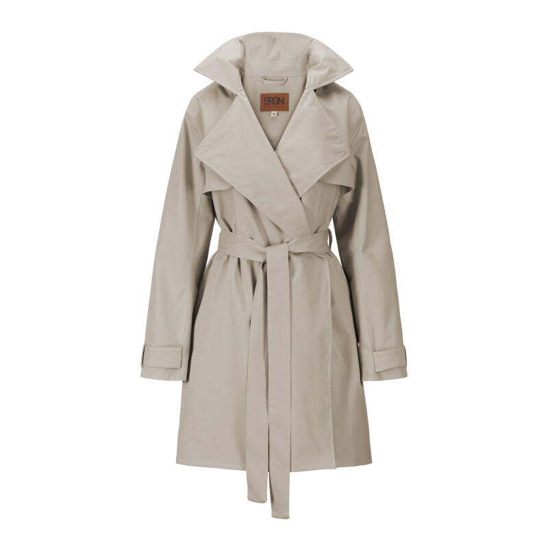 BRGN Yr'en Rain Trench Coat in Sand