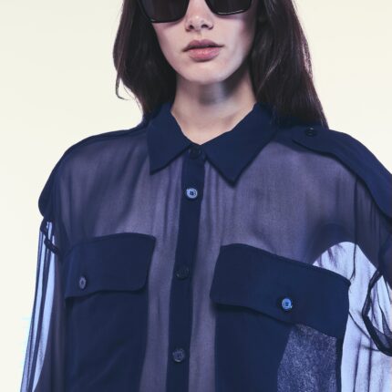 Navy Silk Shirt