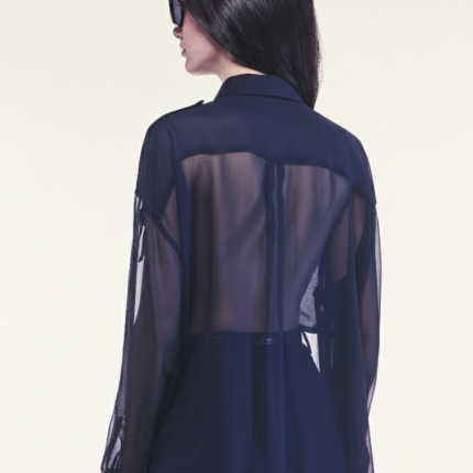 Navy Silk Shirt