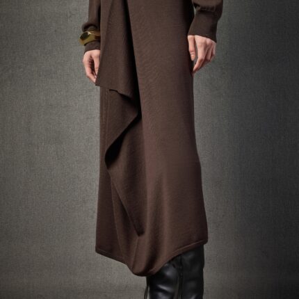 Brown Merino Wool Skirt
