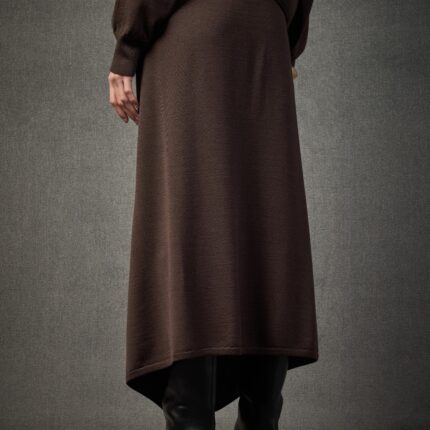 Brown Merino Wool Skirt