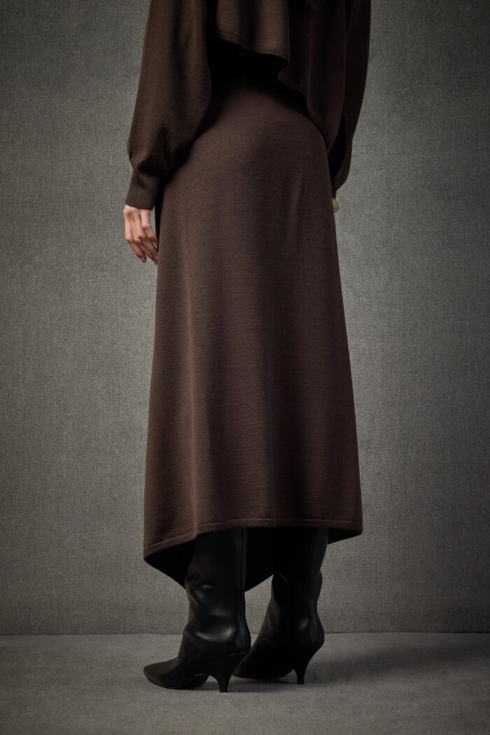 Brown Merino Wool Skirt