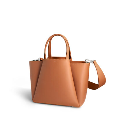 KAAI Mini Pyramid Cognac Leather Cross Body Bag