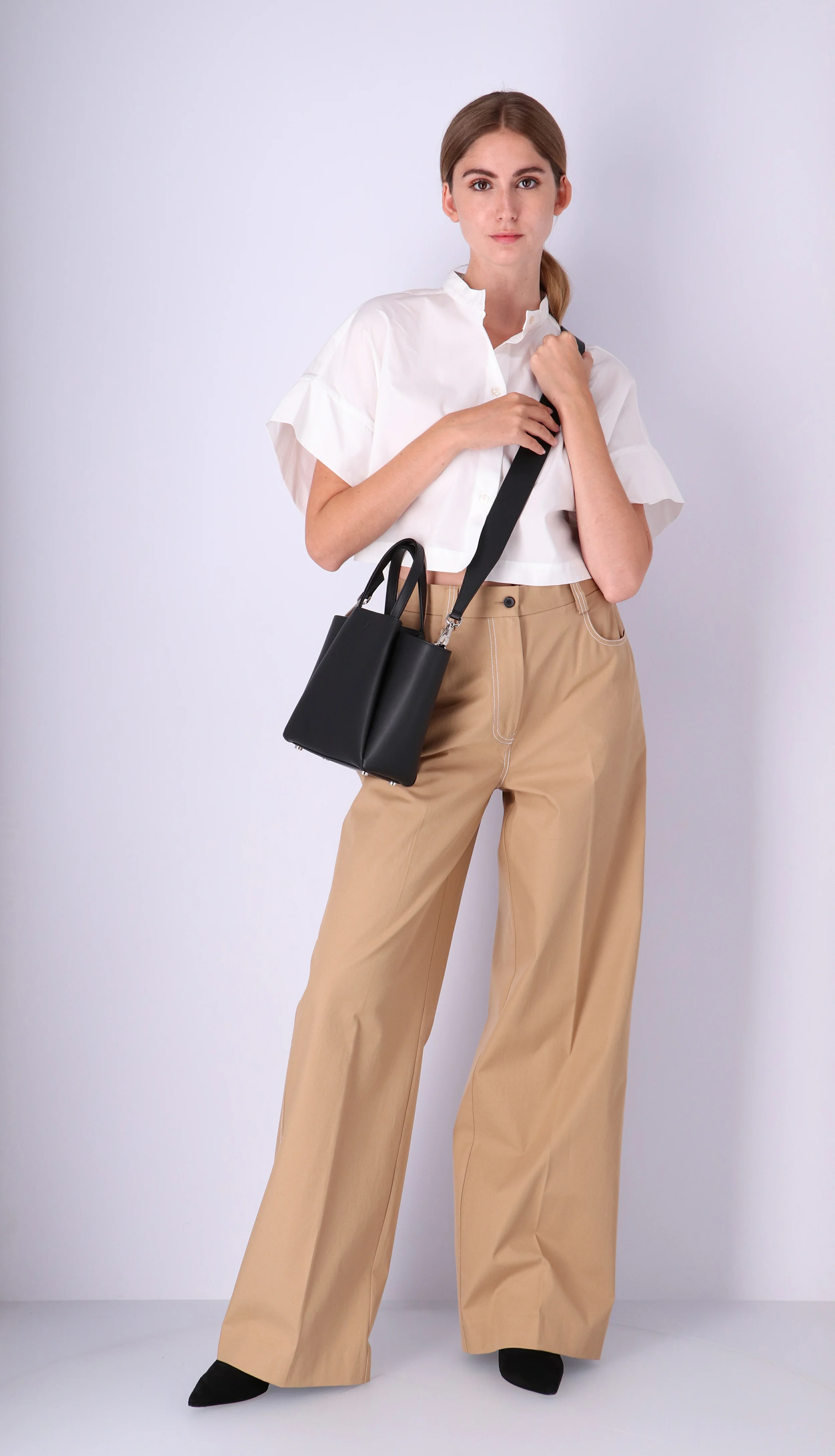 Mini pyramid black Cross Body.jpg KAAI Mini Pyramid Black Leather Cross Body Bag