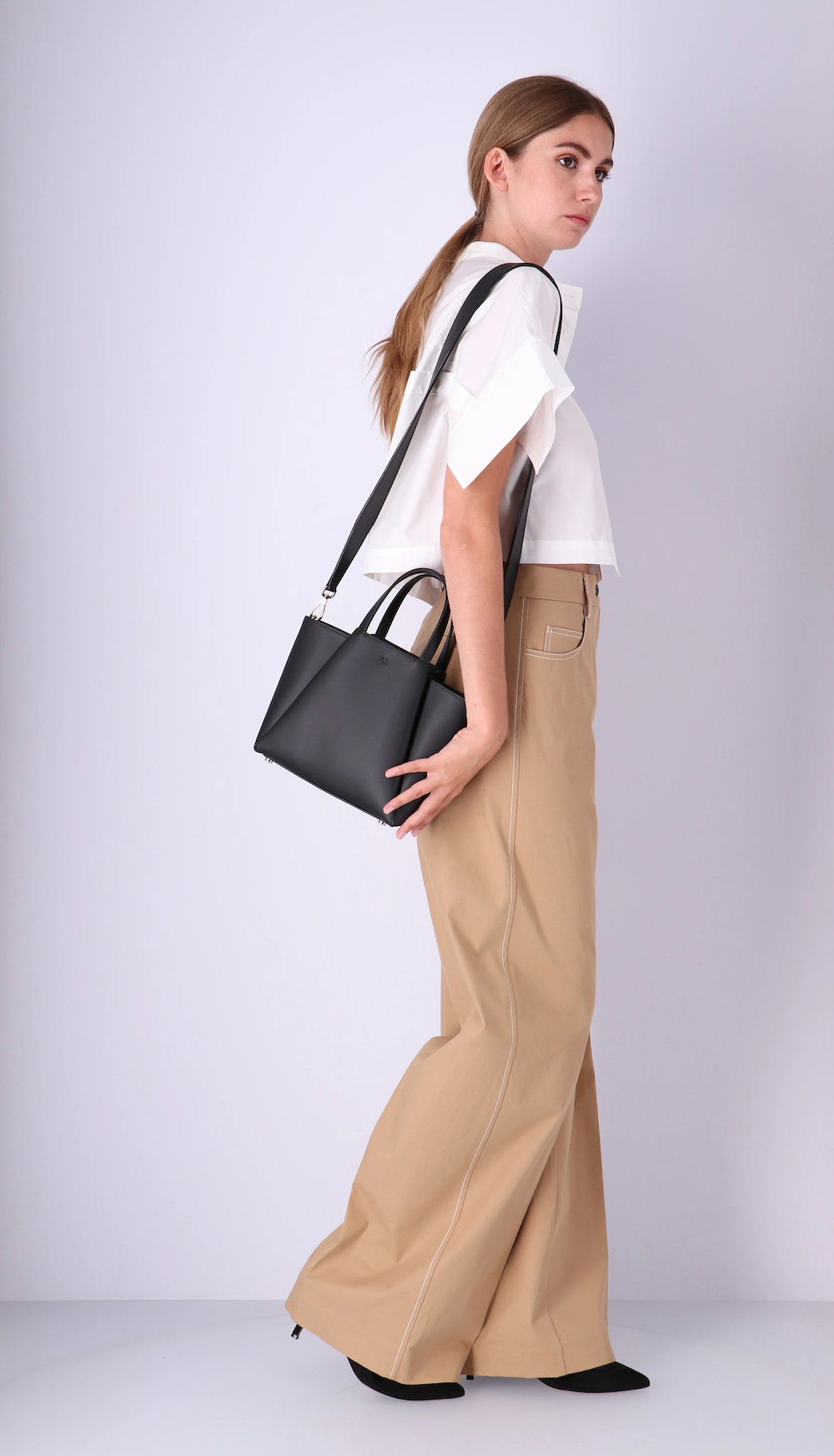 Mini pyramid black Shoulder KAAI Mini Pyramid Black Leather Shoulder Bag