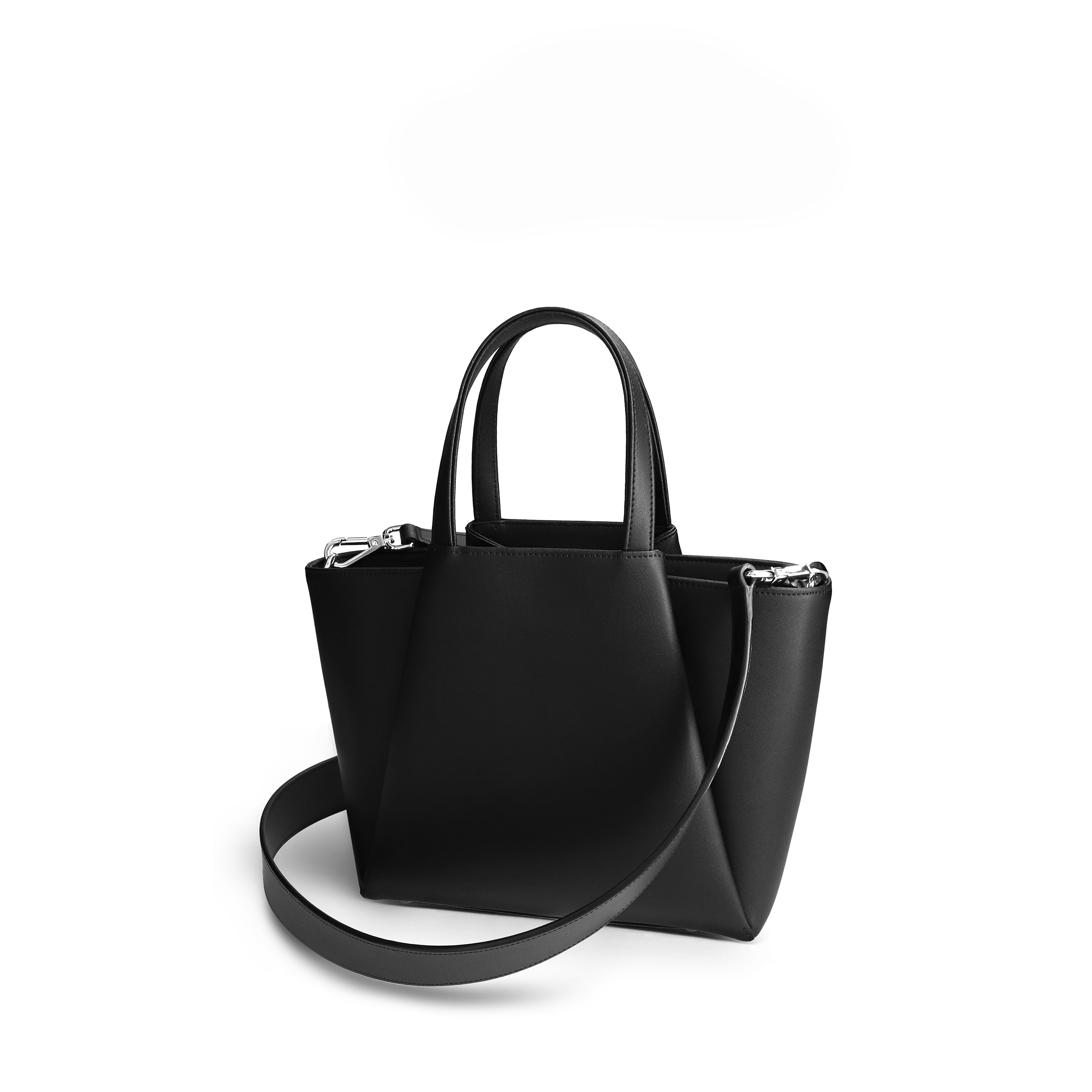 mini pyramid black back KAAI Mini Pyramid Black Leather Cross Body Bag