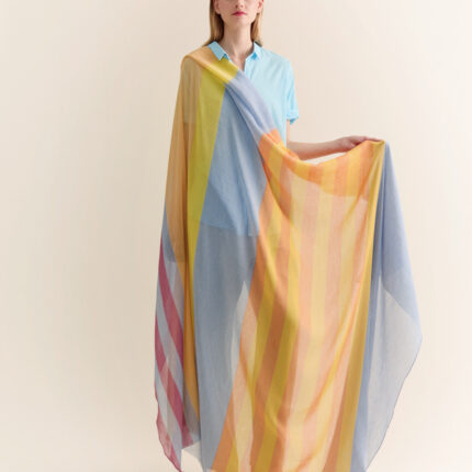 Traits Paris Scarf - Celia No 2 - Blue Yellow Stripes