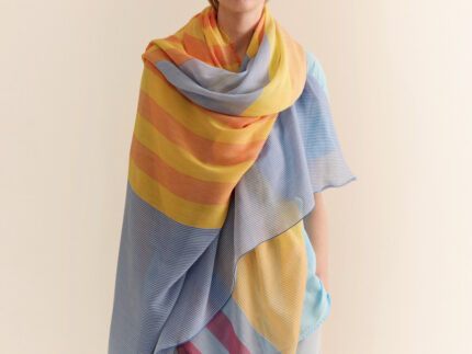 Traits Paris Scarf - Celia No 2 - Blue Yellow Stripes