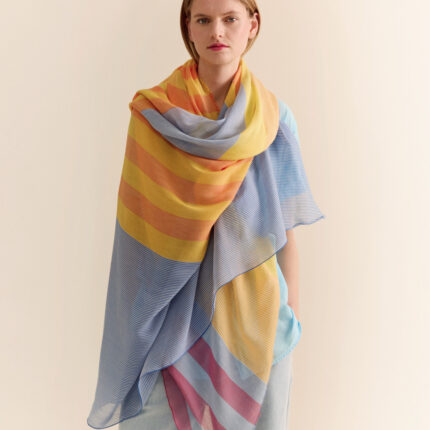 Traits Paris Scarf - Celia No 2 - Blue Yellow Stripes
