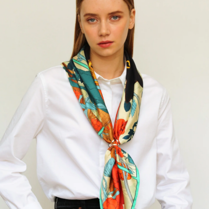 Pig Chicken Cow Scarf London Bridge Silk Scarf