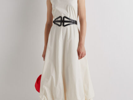 Meimeij Cream Tulip Bottom Cotton Dress