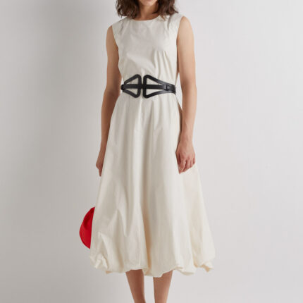 Meimeij Cream Tulip Bottom Cotton Dress