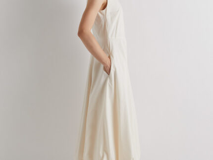 Meimeij Cream Tulip Bottom Cotton Dress