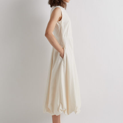 Meimeij Cream Tulip Bottom Cotton Dress