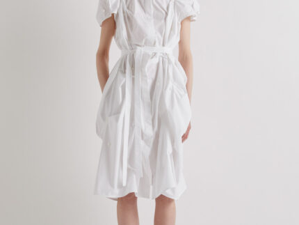 Meimeij White Buttons Cotton Dress