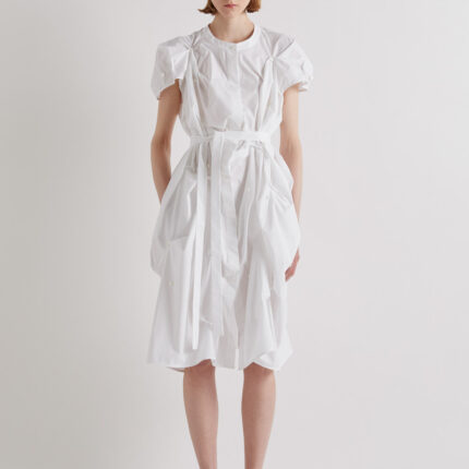 Meimeij White Buttons Cotton Dress