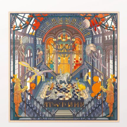 Pig Chicken Cow Scarf National History Museum Silk Scarf