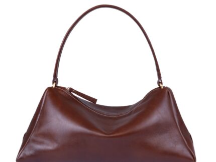 Gava Italian Smooth Leather Shoulder Bag - Brown
