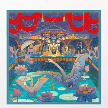 Pig Chicken Cow Scarf Opera House Silk Scarf